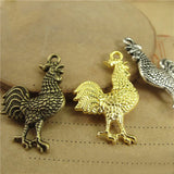 10Pcs 19*30mm Rooster Charm Pendant DIY Animal Jewelry Necklace Accessories