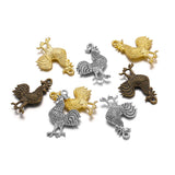 10Pcs 19*30mm Rooster Charm Pendant DIY Animal Jewelry Necklace Accessories