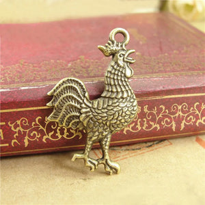 10Pcs 19*30mm Rooster Charm Pendant DIY Animal Jewelry Necklace Accessories