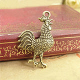 10Pcs 19*30mm Rooster Charm Pendant DIY Animal Jewelry Necklace Accessories