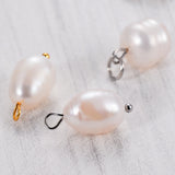 10Pcs Natural Pearl Stainless Steel Charm for Jewelry Making