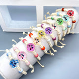 10Pcs/Lot Women's Dried Flower Bracelet Glass Ball Weave Lucky Flower Bracelets
