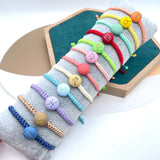 10Pcs/Lot Women's Dried Flower Bracelet Glass Ball Weave Lucky Flower Bracelets