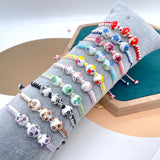 10Pcs/Lot Women's Dried Flower Bracelet Glass Ball Weave Lucky Flower Bracelets