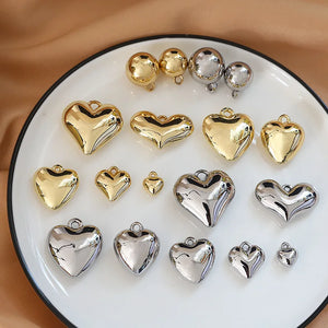 10Pcs Love Heart Pendants DIY Necklace Bracelet Earrings for Jewelry Making