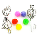 10Pcs Love Keys Pearl Cage Locket Diffuser Pendant DIY Jewelry Bulk