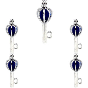 10Pcs Love Keys Pearl Cage Locket Diffuser Pendant DIY Jewelry Bulk