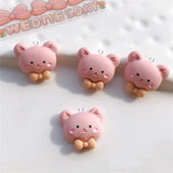 10Pcs Bear Head Charms for Earrings Keychain Jewelry Making Flatback Patch C956