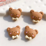 10Pcs Bear Head Charms for Earrings Keychain Jewelry Making Flatback Patch C956