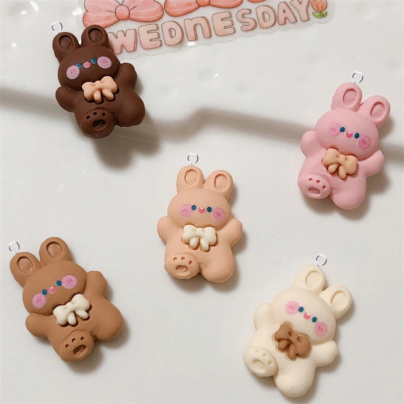 10Pcs Rabbit Charms for Jewelry Making Flatback Patch C963