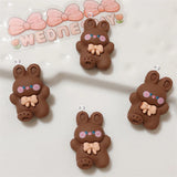 10Pcs Rabbit Charms for Jewelry Making Flatback Patch C963