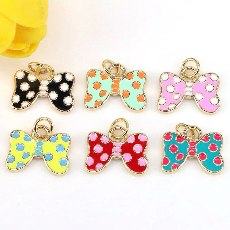 10Pcs Bowknot Necklace Pendant Butterfly Charms for Jewelry Making