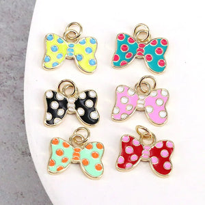 10Pcs Bowknot Necklace Pendant Butterfly Charms for Jewelry Making