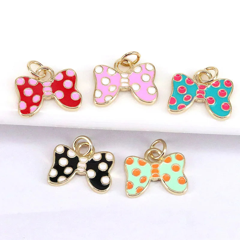 10Pcs Bowknot Necklace Pendant Butterfly Charms for Jewelry Making