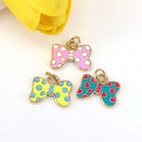 10Pcs Bowknot Necklace Pendant Butterfly Charms for Jewelry Making
