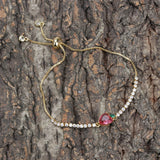 10Pcs Heart Strawberry Bracelet Zircon Tennis Chain Bangle Women Jewelry