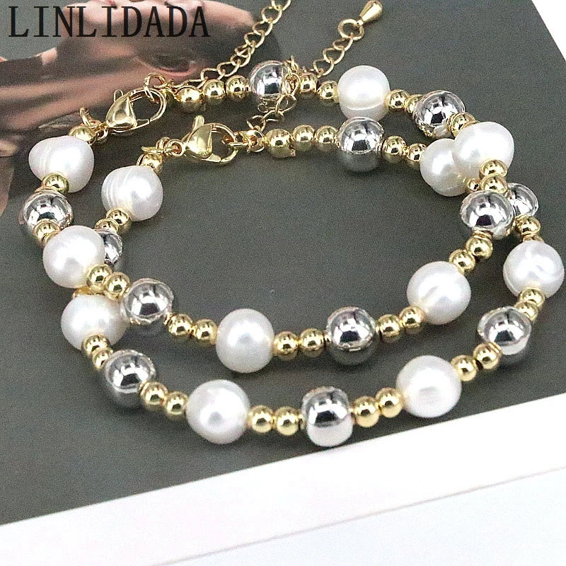 10Pcs Freshwater Pearl Bracelets Adjustable Beaded Pearls Jewelry