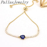 10Pcs Tear Drop CZ Stone Tennis Bracelet, Adjustable Zircon Bracelet