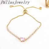 10Pcs Tear Drop CZ Stone Tennis Bracelet, Adjustable Zircon Bracelet