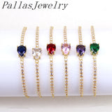 10Pcs Tear Drop CZ Stone Tennis Bracelet, Adjustable Zircon Bracelet