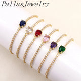 10Pcs Tear Drop CZ Stone Tennis Bracelet, Adjustable Zircon Bracelet