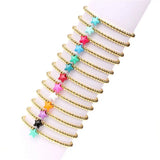 10Pcs Minimalist Beads Bracelet with Enamel Charms