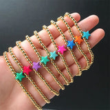 10Pcs Minimalist Beads Bracelet with Enamel Charms