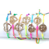 10Pcs Mama Mom Charms Zircon Heart Round Shape Bracelet for Mother's