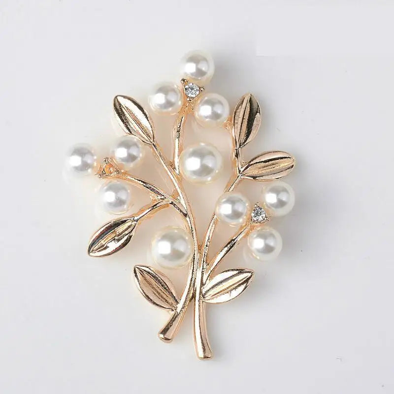 10Pcs Metal Branch Leaf Pearls Charms For Jewelry Making