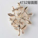 10Pcs Metal Branch Leaf Pearls Charms For Jewelry Making