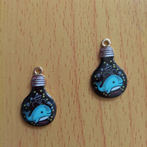 10Pcs Metal Whale Pendant Charms for Jewelry Making