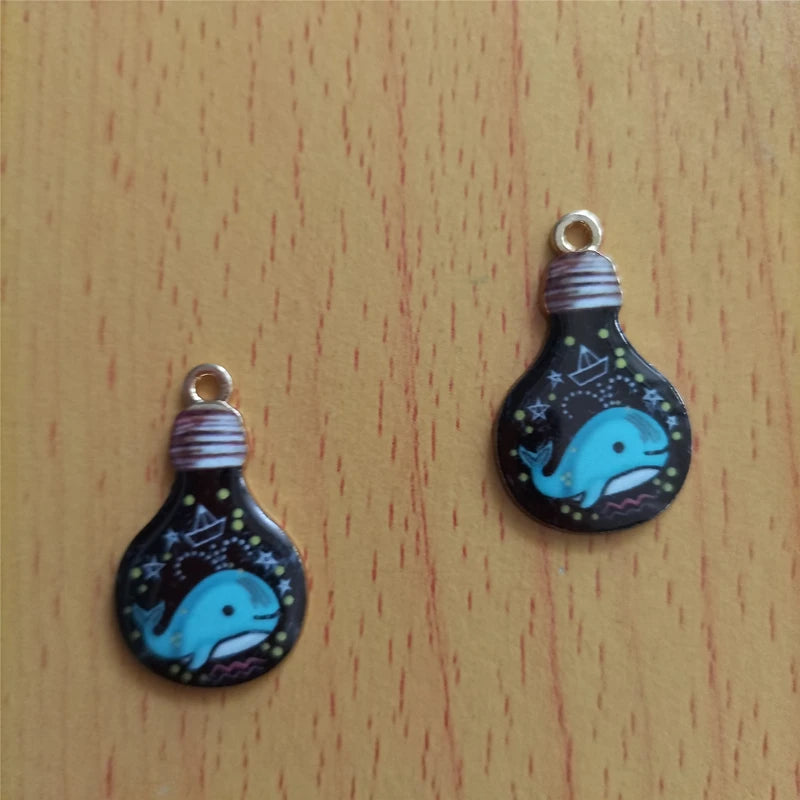 10Pcs Metal Whale Pendant Charms for Jewelry Making