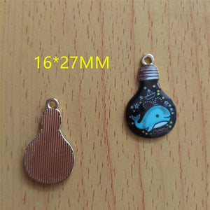 10Pcs Metal Whale Pendant Charms for Jewelry Making