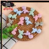 10Pcs Mini Dinosaur Silicone Teether Beads Baby Care DIY Pacifier Chain