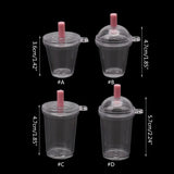 10Pcs Mini Frappuccino Coffee Cup Dollhouse Plastic Ice Cream Cups Keychain