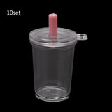 10Pcs Mini Frappuccino Coffee Cup Dollhouse Plastic Ice Cream Cups Keychain