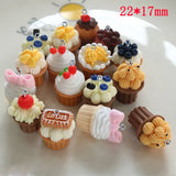 10Pcs 3D Fruit Cake Resin Charms for Jewelry Making DIY