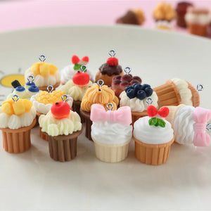 10Pcs 3D Fruit Cake Resin Charms for Jewelry Making DIY