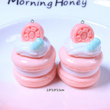 10Pcs Macaron Cake Resin Charms for DIY Jewelry Making