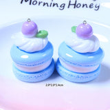 10Pcs Macaron Cake Resin Charms for DIY Jewelry Making