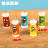 10Pcs Potato Chips Resin Charms for DIY Jewelry Making