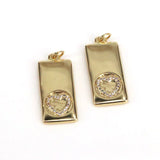 10Pcs Crystal Rectangle Charms Pendants Jewelry Making DIY Necklace Accessories