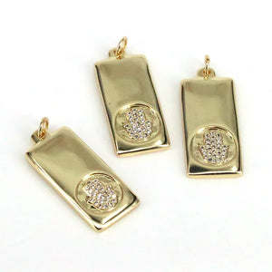 10Pcs Crystal Rectangle Charms Pendants Jewelry Making DIY Necklace Accessories