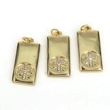 10Pcs Crystal Rectangle Charms Pendants Jewelry Making DIY Necklace Accessories