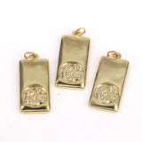 10Pcs Crystal Rectangle Charms Pendants Jewelry Making DIY Necklace Accessories
