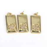 10Pcs Crystal Rectangle Charms Pendants Jewelry Making DIY Necklace Accessories