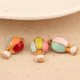 10Pcs Mix Hot Air Balloon Charms Metal Pendants for Jewelry Making
