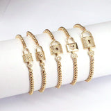 10Pcs Key Lock Micro Pave CZ Zircon Bracelet