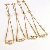 10Pcs Key Lock Micro Pave CZ Zircon Bracelet