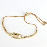 10Pcs Key Lock Micro Pave CZ Zircon Bracelet